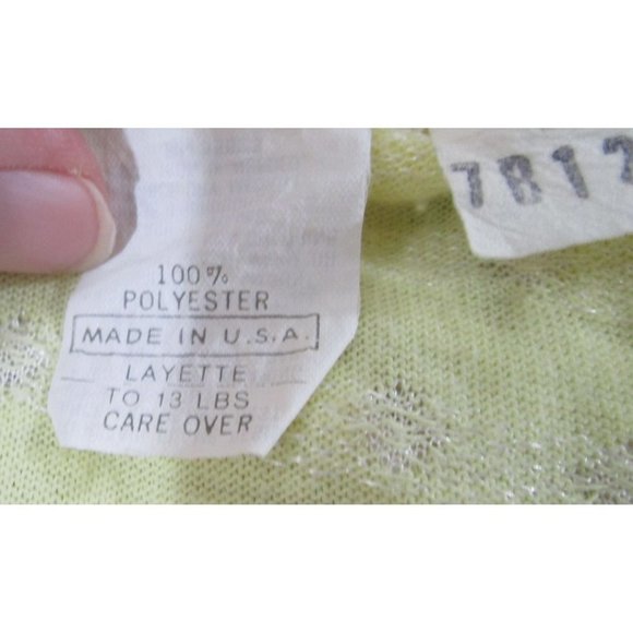 Vintage Baby Dior Layette Yellow White Drawstring Bottom Up to 13lbs USA Made - Picture 10 of 16